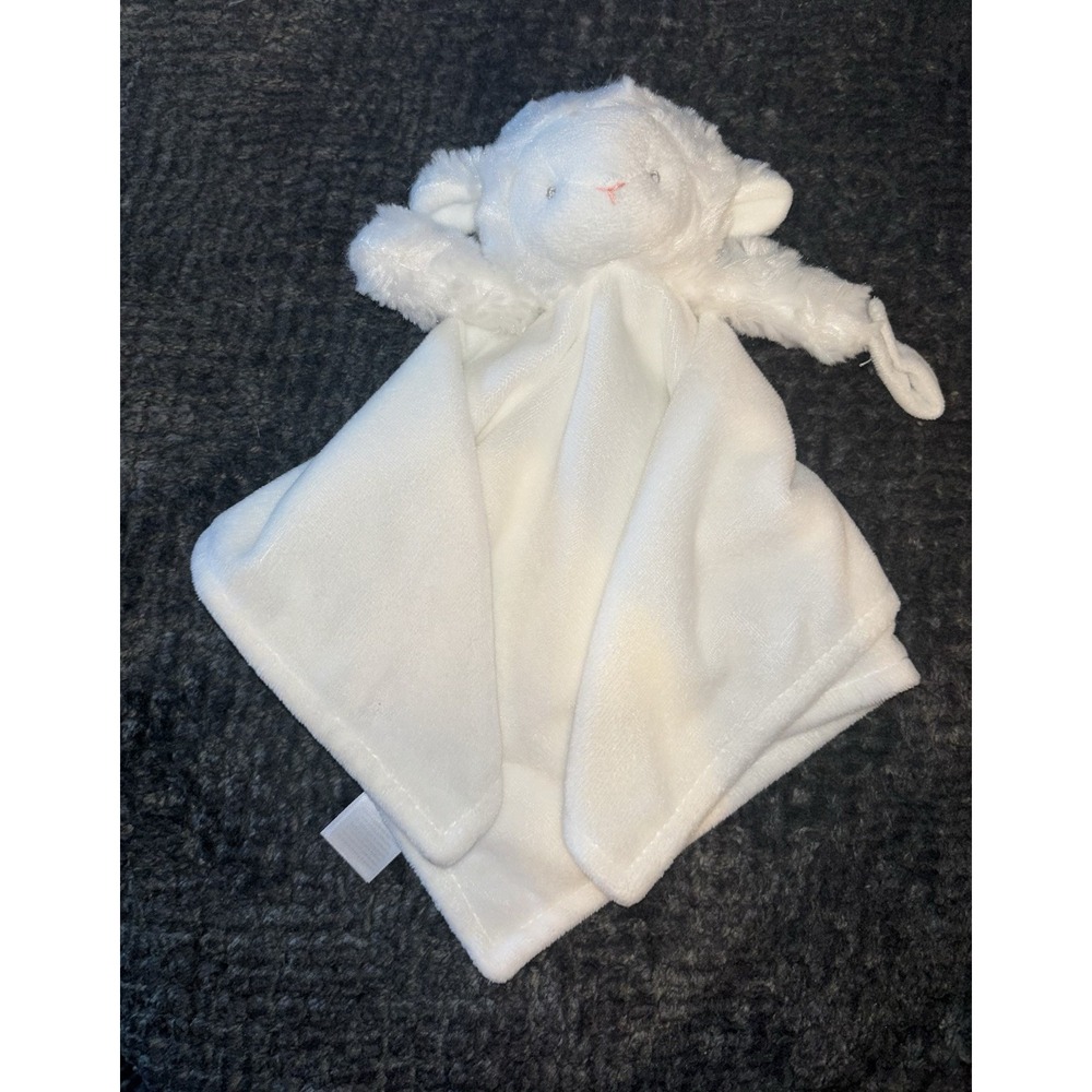 Carter's White Plush Lamb Sheep Pacifier Holder Baby Security  Lovey